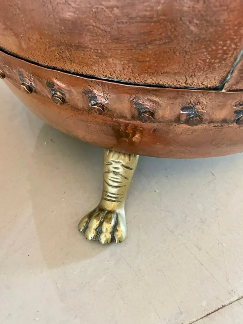 Discount Pamono Large Antique George III Copper and Brass Log Bin, 1800