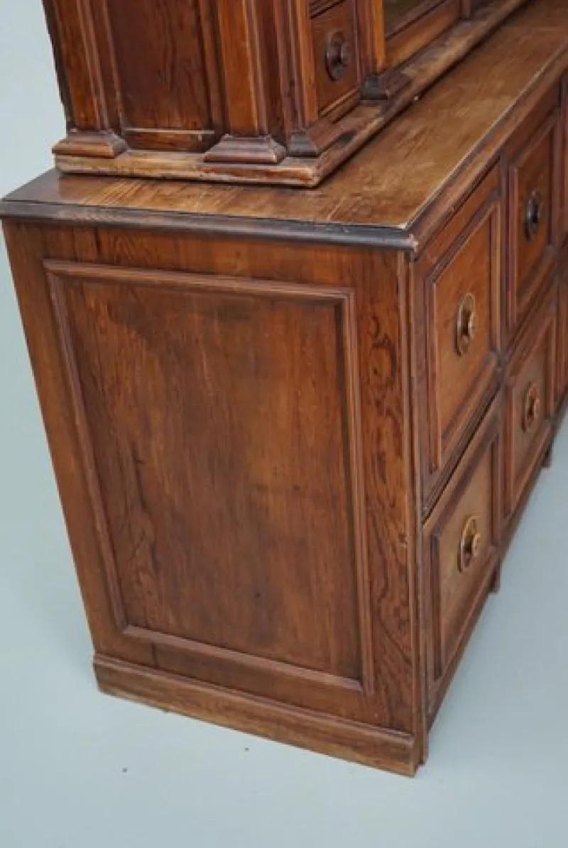 Pamono Large Antique German Pitch Pine Corner Apothecary Cabinet, 1900s> Cabinets & Wardrobes