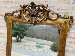 Pamono Large Antique Gold Leaf Ornate Carved Wall Mirror><noscript><img width=