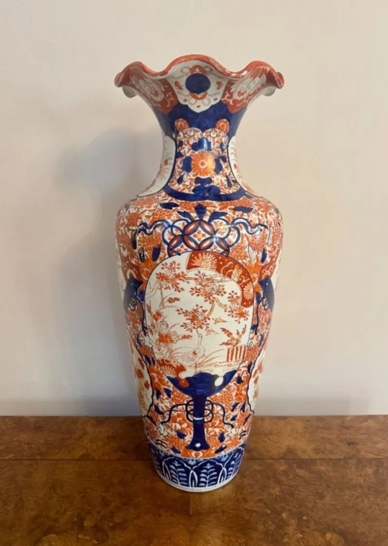 Clearance Pamono Large Antique Japanese Imari Floor Standing Vase, 1890