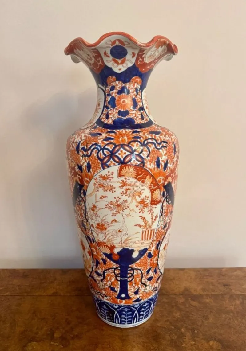 Clearance Pamono Large Antique Japanese Imari Floor Standing Vase, 1890