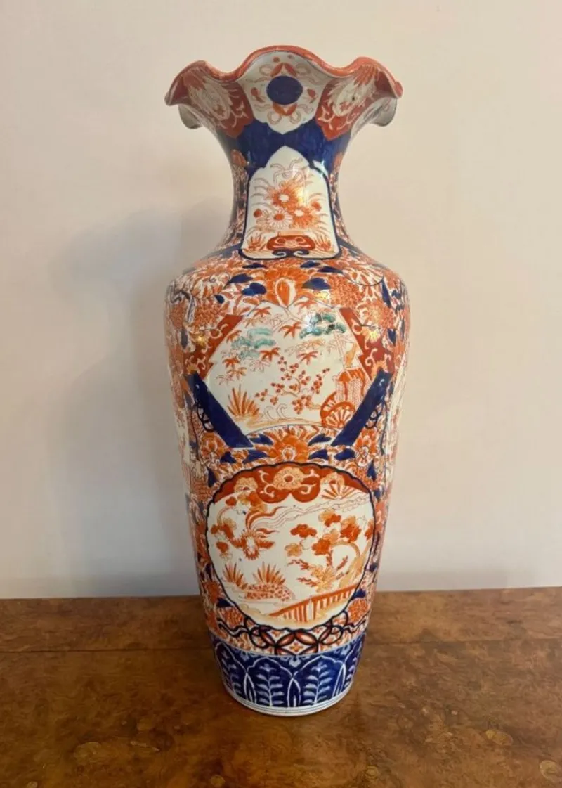 Clearance Pamono Large Antique Japanese Imari Floor Standing Vase, 1890