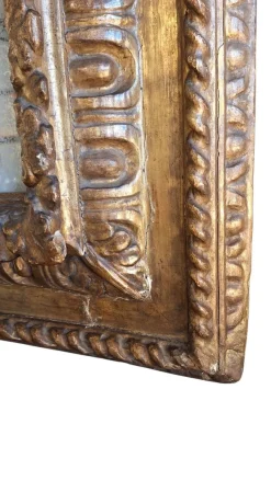 Pamono Large Antique Mirror in Carved Wooden Box Frame><noscript><img width=