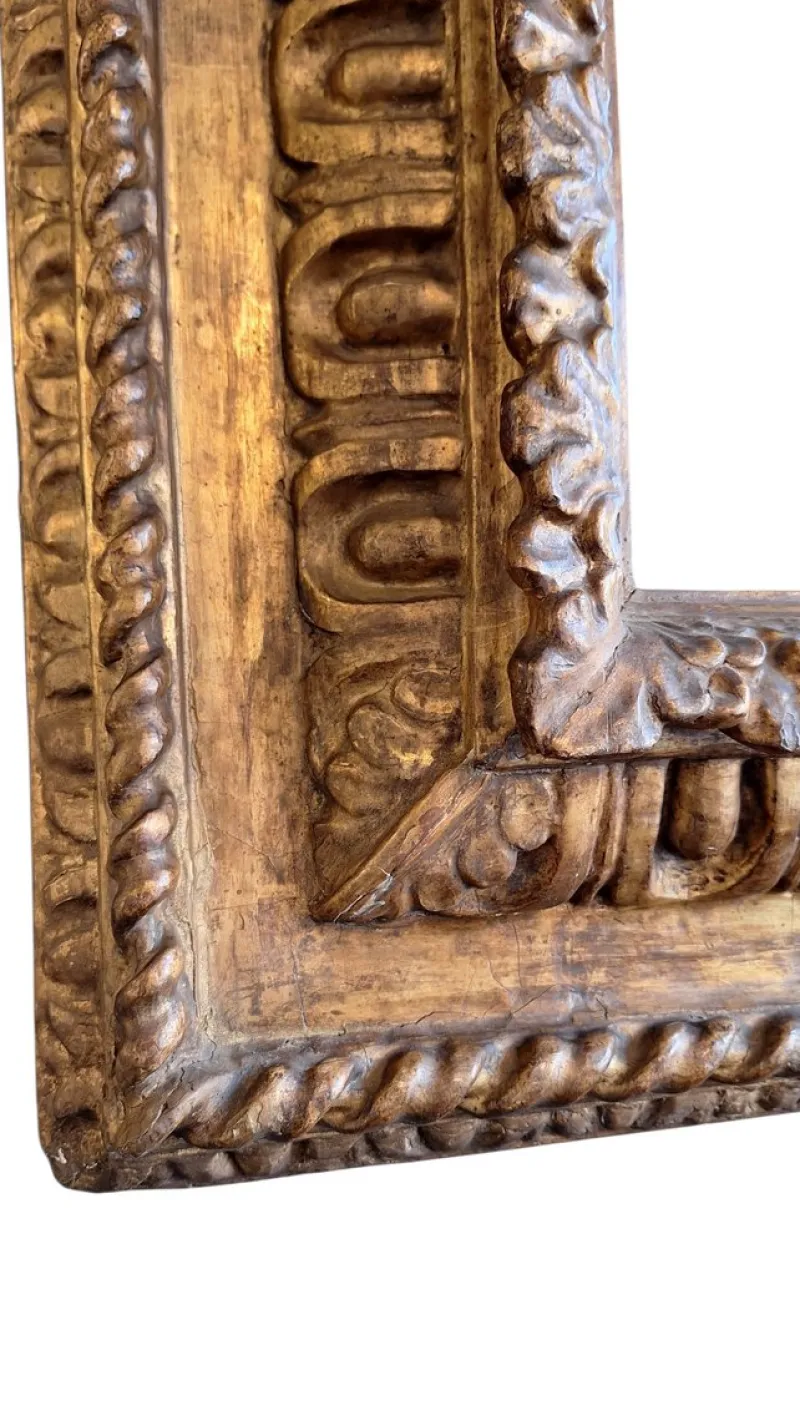 Pamono Large Antique Mirror in Carved Wooden Box Frame> Mirrors