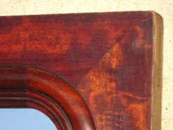 Pamono Large Antique Mirror with Flamed Mahogany Frame, 1890s