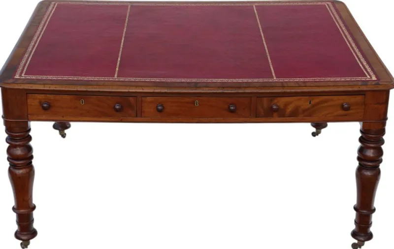 Outlet Pamono Large Antique Partner's Writing Desk, 1840s
