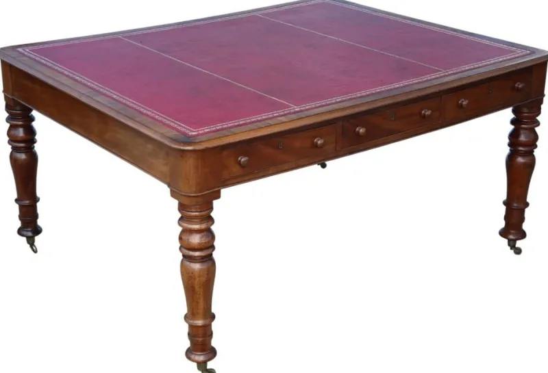 Outlet Pamono Large Antique Partner's Writing Desk, 1840s