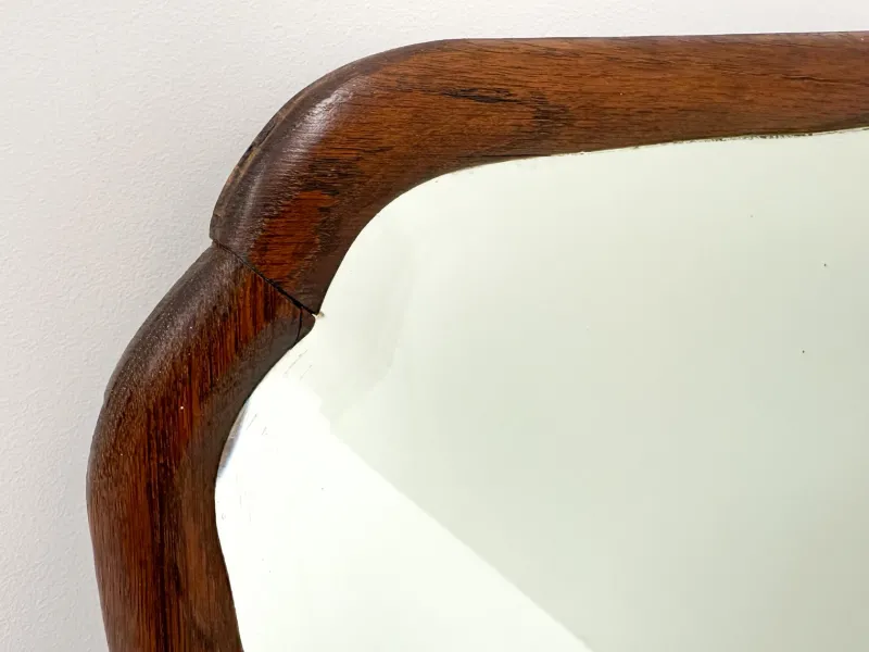 Pamono Large Antique Scalloped Wood Framed Mirror> Mirrors