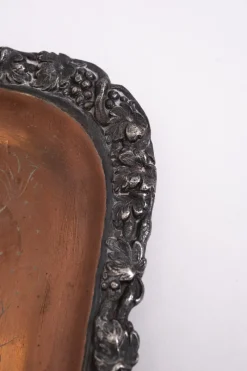 Pamono Large Antique Silver Plated on Copper Serving Tray, 1880><noscript><img width=