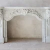 Clearance Pamono Large Antique Statuario Carrara Marble Fireplace with Viking Masks