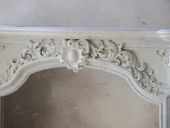 Clearance Pamono Large Antique Statuario Carrara Marble Fireplace with Viking Masks