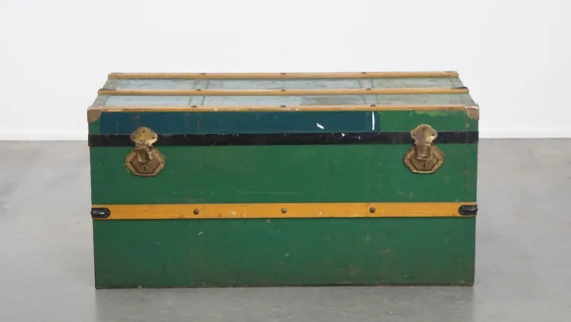 Discount Pamono Large Antique Travel Chest with Handles, Early 1900s