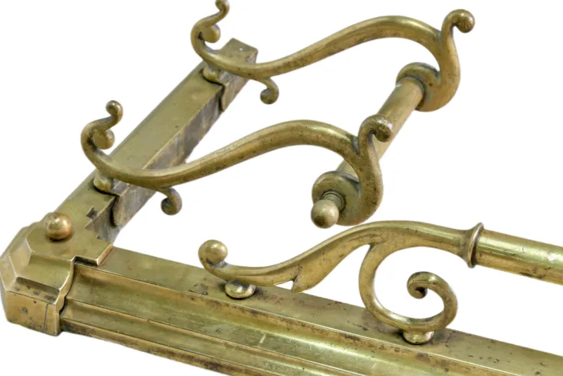 Pamono Large Antique Victorian Art Nouveau Brass Fireplace Fender> Fireplaces And Mantels