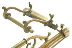 Pamono Large Antique Victorian Art Nouveau Brass Fireplace Fender><noscript><img width=