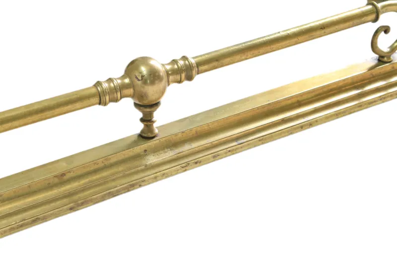Pamono Large Antique Victorian Art Nouveau Brass Fireplace Fender> Fireplaces And Mantels
