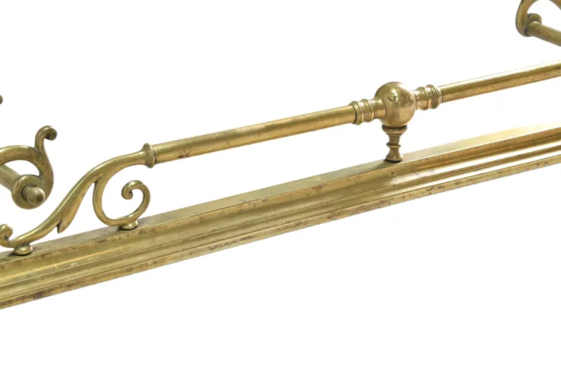 Pamono Large Antique Victorian Art Nouveau Brass Fireplace Fender> Fireplaces And Mantels