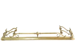 Pamono Large Antique Victorian Art Nouveau Brass Fireplace Fender><noscript><img width=