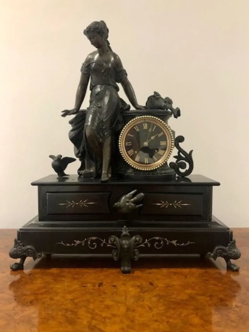 Pamono Large Antique Victorian Mantle Clock, 1860s> Clocks