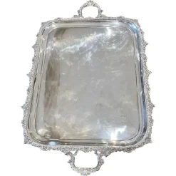 Discount Pamono Large Antique Victorian Silver Plated Tea Tray