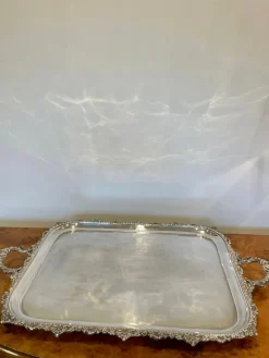 Discount Pamono Large Antique Victorian Silver Plated Tea Tray