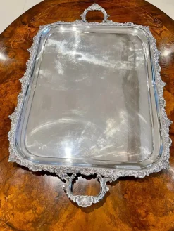 Discount Pamono Large Antique Victorian Silver Plated Tea Tray