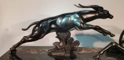 Best Pamono Large Art Deco Antelopes Sculpture by Limousin Jacques, 1930s