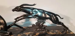 Best Pamono Large Art Deco Antelopes Sculpture by Limousin Jacques, 1930s