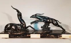 Best Pamono Large Art Deco Antelopes Sculpture by Limousin Jacques, 1930s
