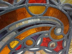 Sale Pamono Large Art Deco Architectural Stained Glass Window Panels, 1920s, Set of 12
