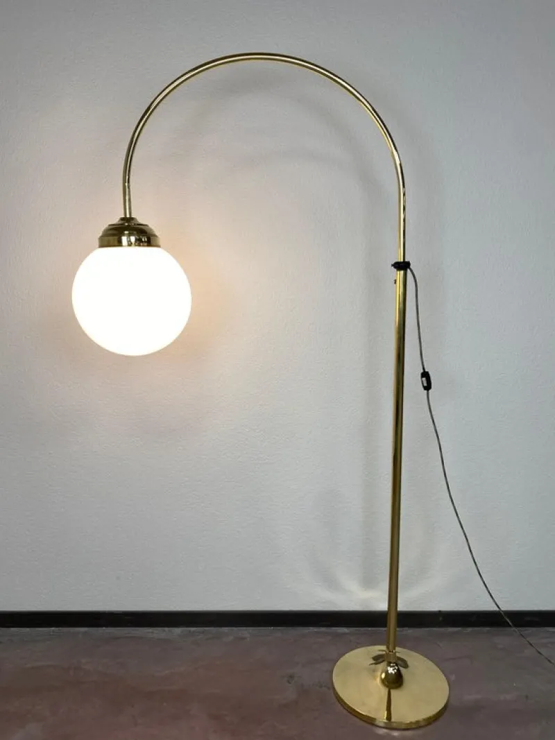 Pamono Large Art Deco Brass Floor Lamp, 1930s