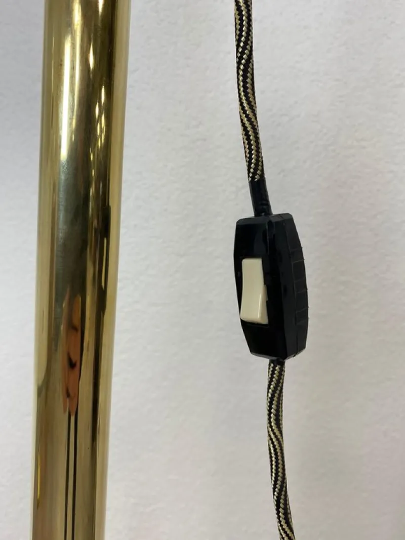 Pamono Large Art Deco Brass Floor Lamp, 1930s