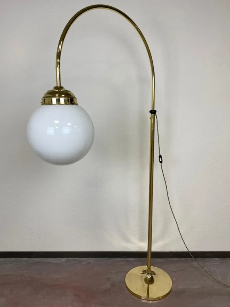 Pamono Large Art Deco Brass Floor Lamp, 1930s