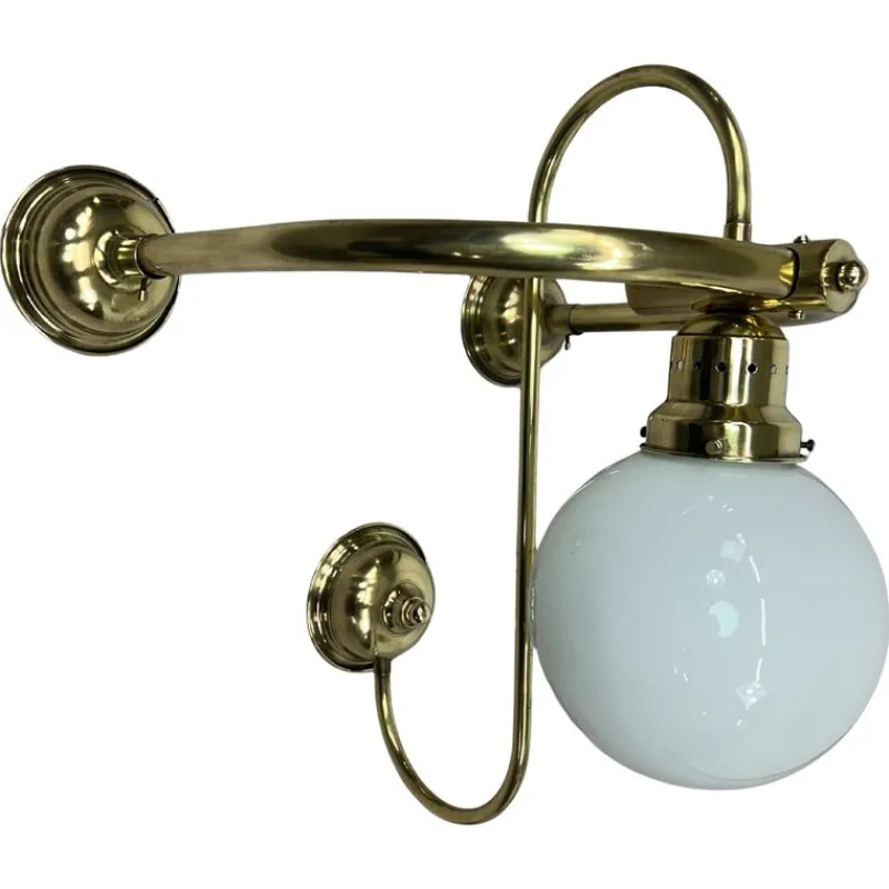 Pamono Large Art Deco Brass Wall Lamp, 1930s> Wall Lights & Sconces