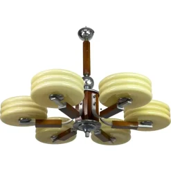 Pamono Large Art Deco Chandelier, 1930s> Ceiling Lights
