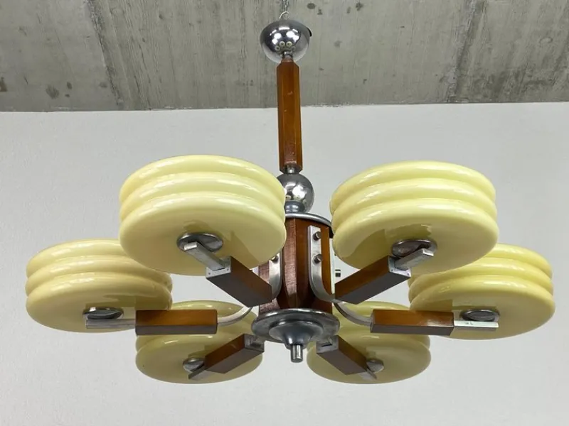 Pamono Large Art Deco Chandelier, 1930s> Ceiling Lights
