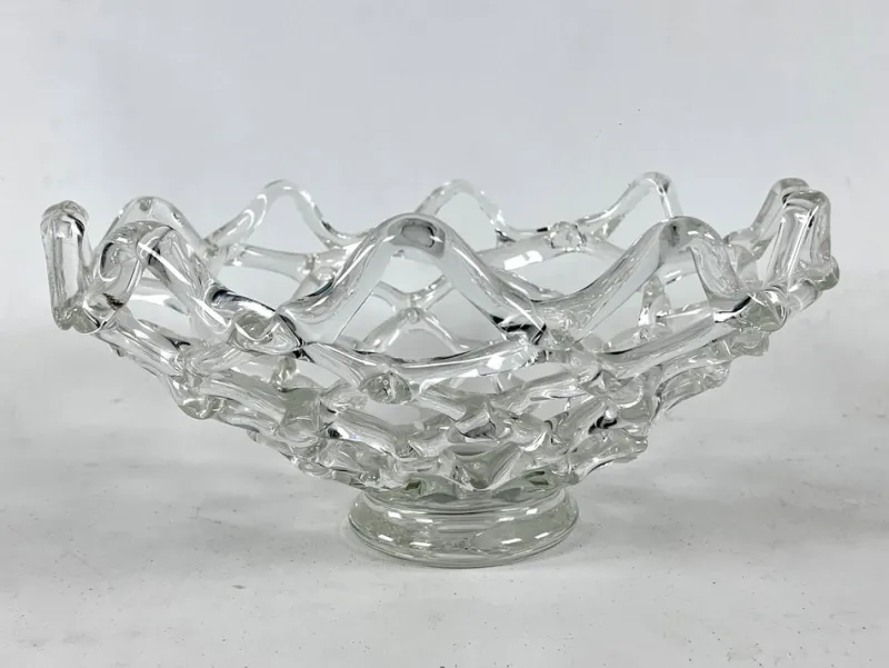 Pamono Large Art Deco Murano Glass Centerpiece from Barovier and Toso, Italy, 1940s> Bowls