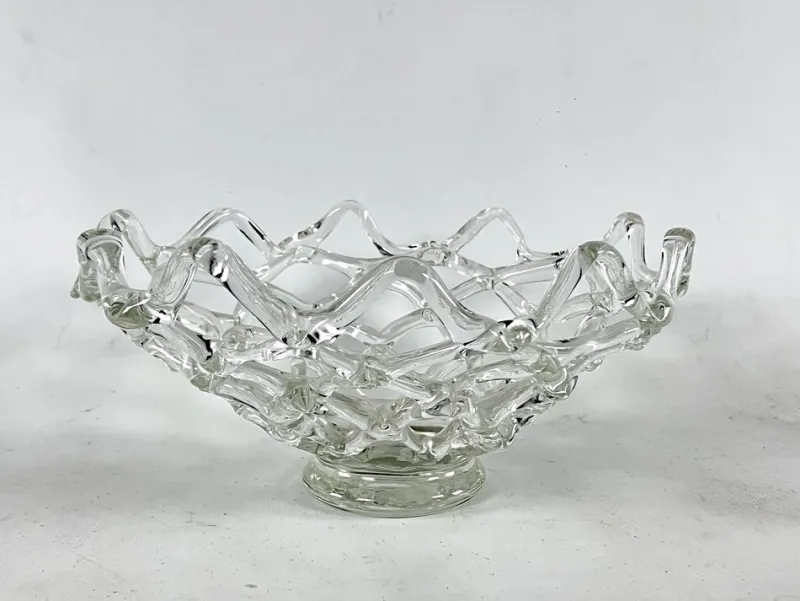 Pamono Large Art Deco Murano Glass Centerpiece from Barovier and Toso, Italy, 1940s> Bowls