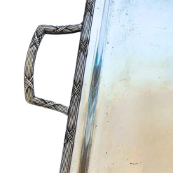 Pamono Large Art Deco Silver-Plated Tea Tray by Orfèvrerie H. Beard, 1930s