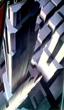 Sale Pamono Large Art Deco Style Architecture Poster, 1980s