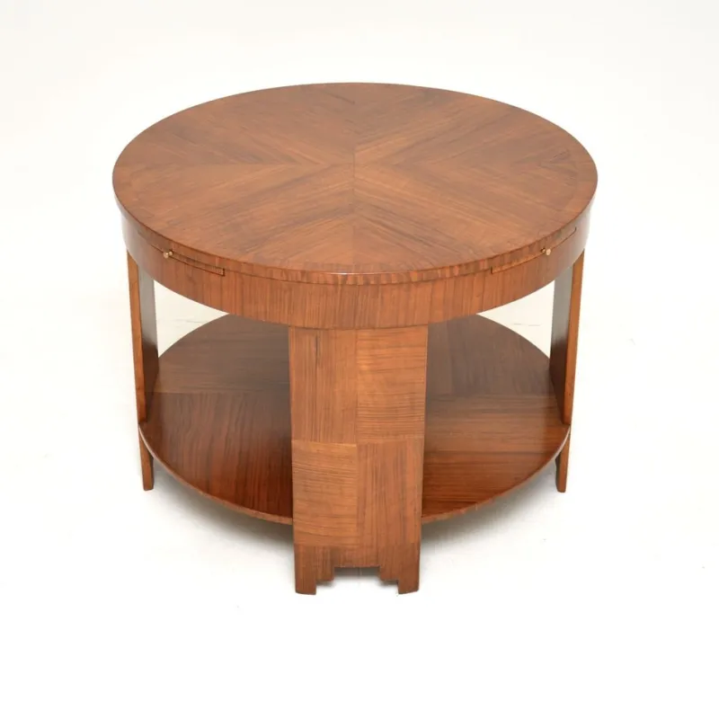Hot Pamono Large Art Deco Walnut Coffee Table, 1920s
