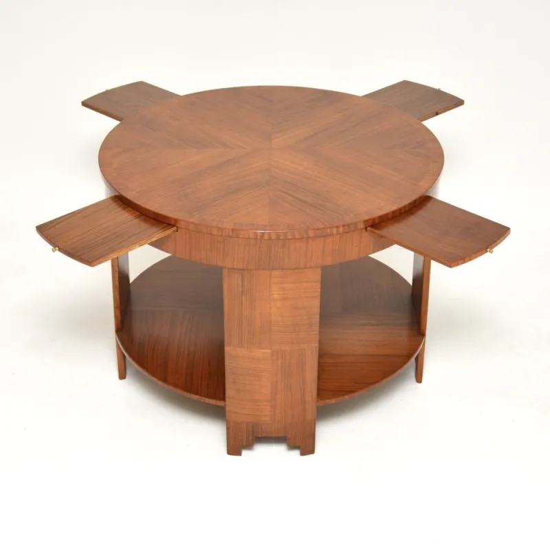 Hot Pamono Large Art Deco Walnut Coffee Table, 1920s