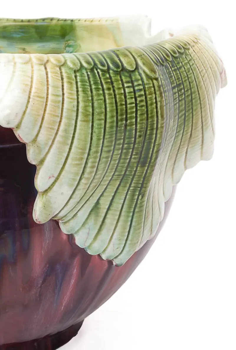 Pamono Large Art Nouveau Majolica Planter, 1890s> Planters And Jardiniere