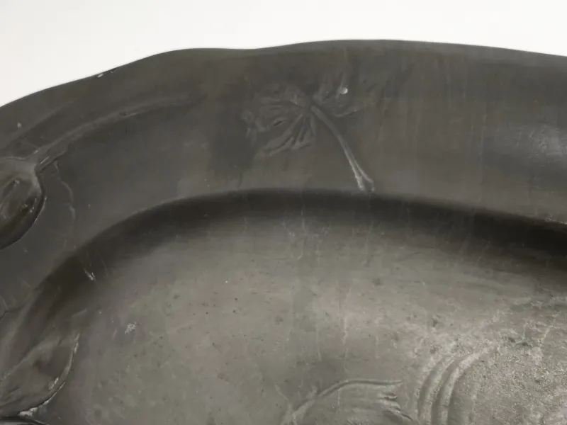 Best Pamono Large Art Nouveau Museum Fish Plate by Hugo Leven for Kayserzinn, 1900s