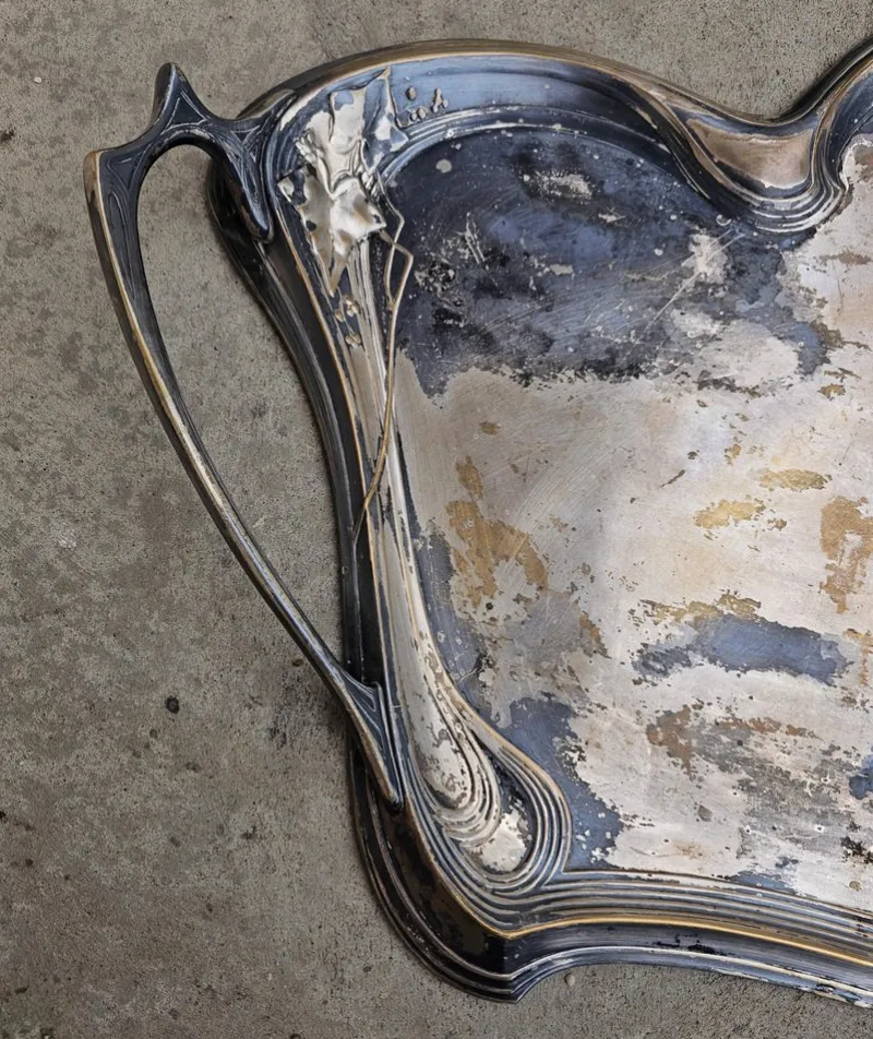 Pamono Large Art Nouveau Silver Plated Waiters Serving Tray from WMF, Germany, 1890s> Trays
