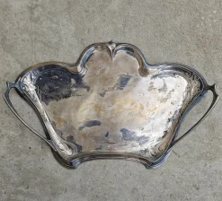 Pamono Large Art Nouveau Silver Plated Waiters Serving Tray from WMF, Germany, 1890s><noscript><img width=