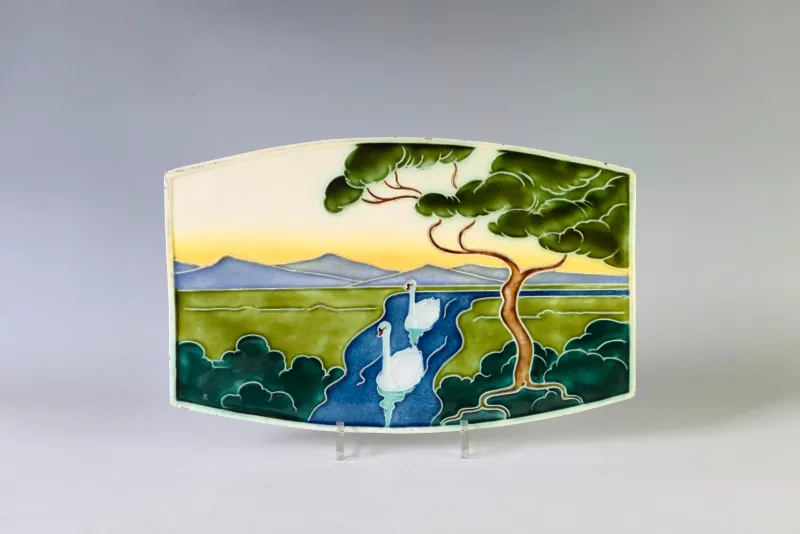 Clearance Pamono Large Art Nouveau Tile by Carl Sigmund Luber for Johann von Schwarz, 1896-1906