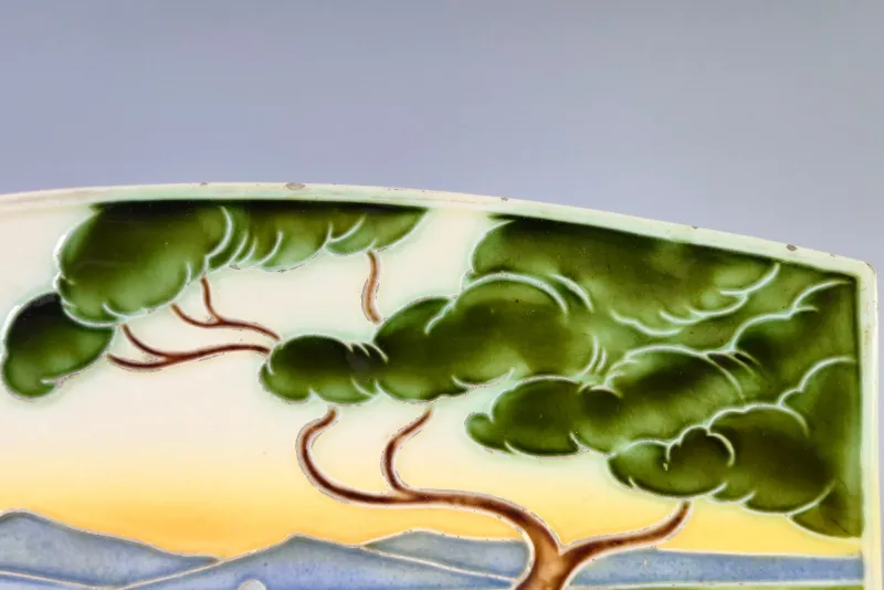Clearance Pamono Large Art Nouveau Tile by Carl Sigmund Luber for Johann von Schwarz, 1896-1906
