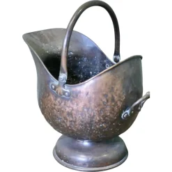 Pamono Large Arts and Crafts Copper Helmet Coal Scuttle> Fireplaces And Mantels