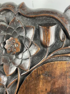 Sale Pamono Large Arts and Crafts Hand Carved Pedestal, England, 1880s