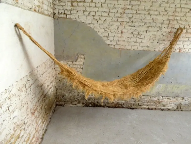 Pamono Large Banana Leaf and Sisal Hammock, 1970s> Garden Seating